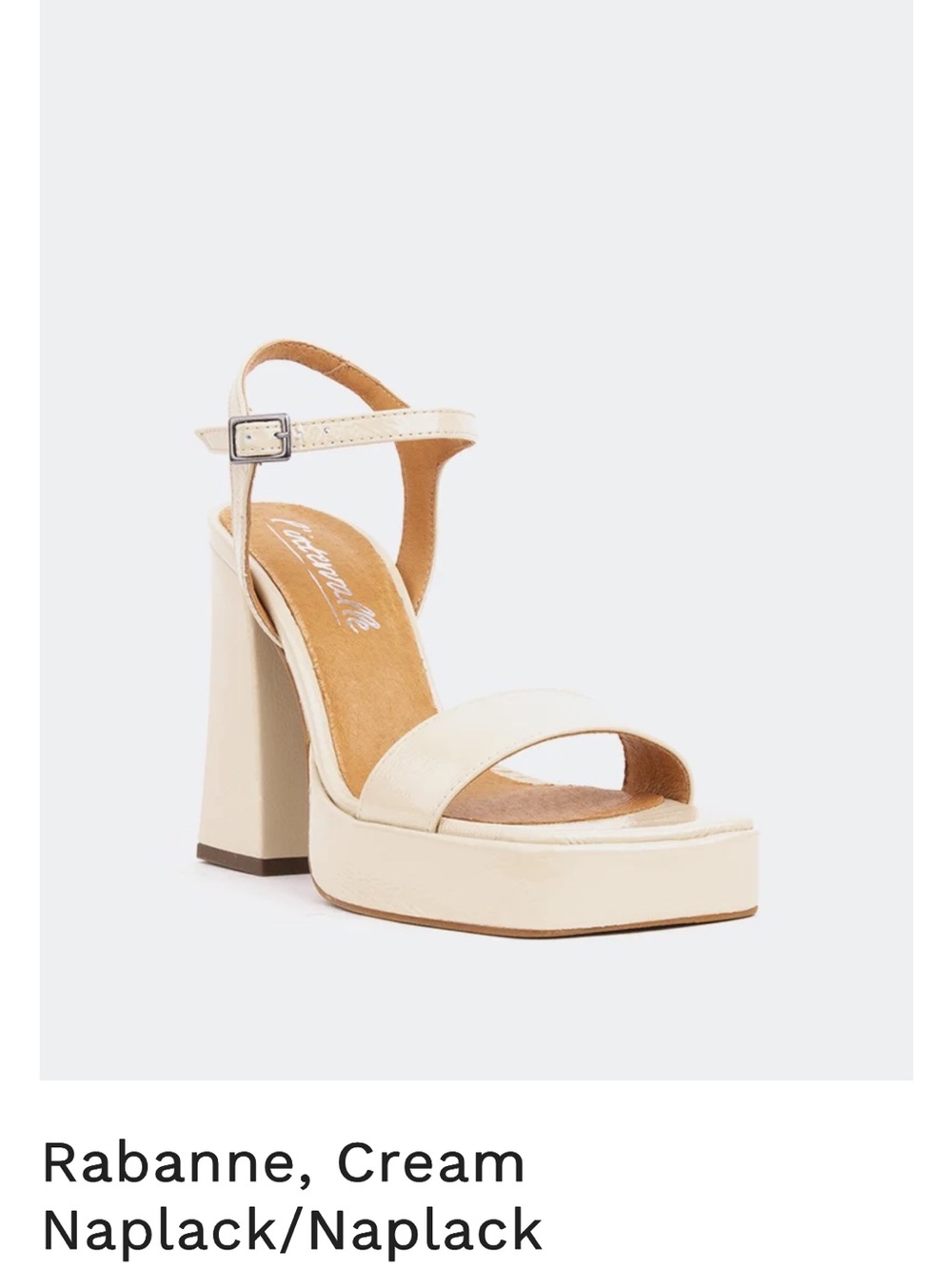 L'INTERVALLE Cream Platform Ankle-Strap Block Heel Sandal